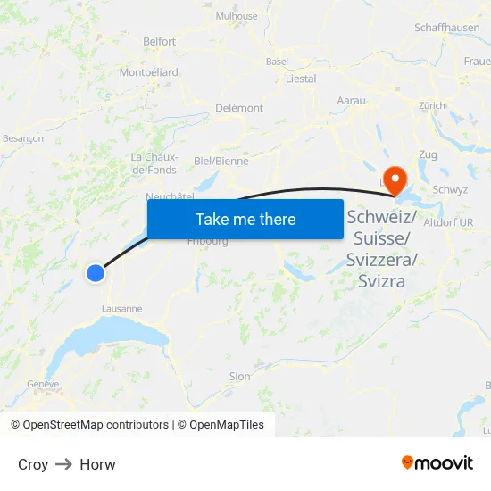 Croy to Horw map