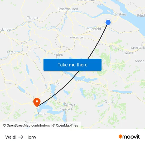 Wäldi to Horw map