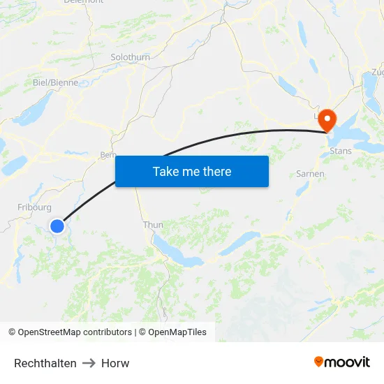Rechthalten to Horw map