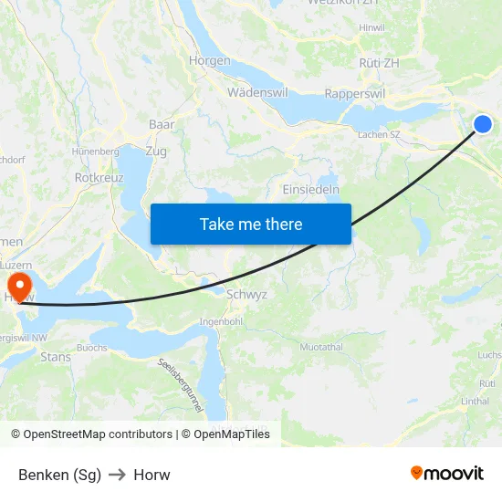 Benken (Sg) to Horw map