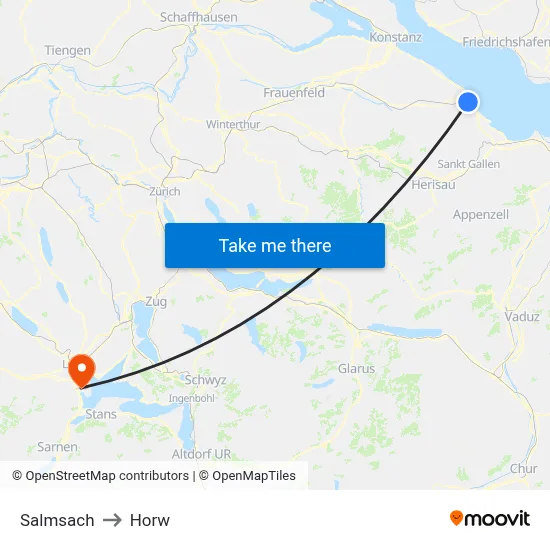 Salmsach to Horw map