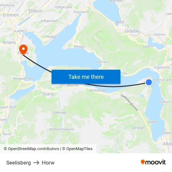Seelisberg to Horw map