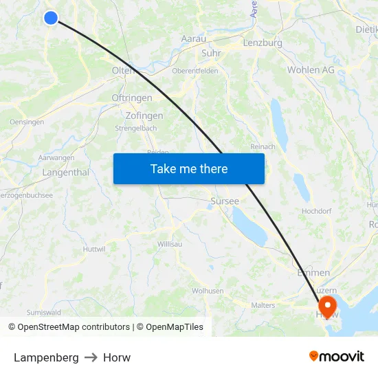Lampenberg to Horw map