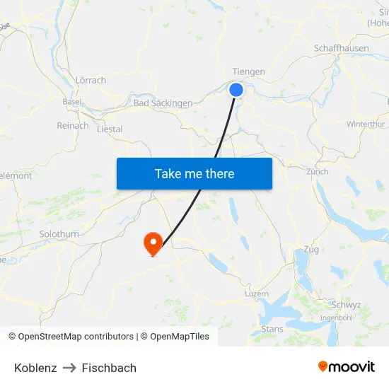 Koblenz to Fischbach map