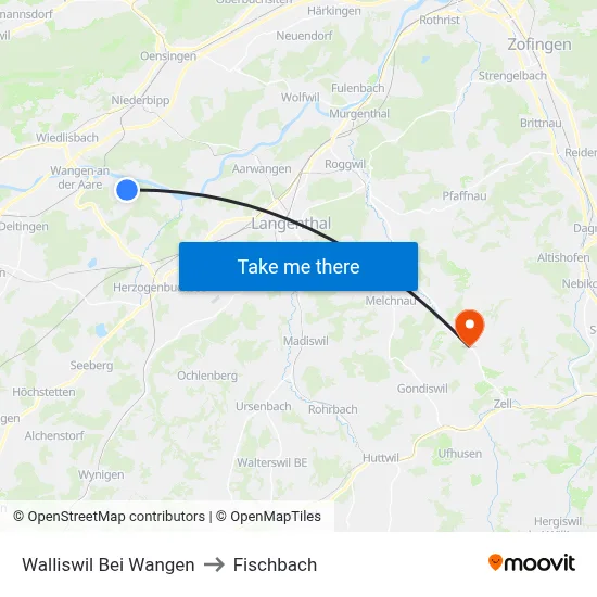 Walliswil Bei Wangen to Fischbach map