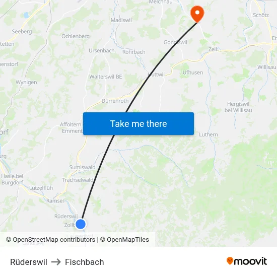 Rüderswil to Fischbach map