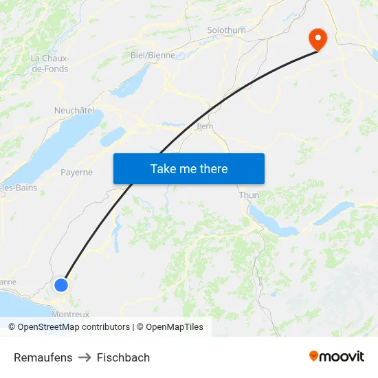 Remaufens to Fischbach map