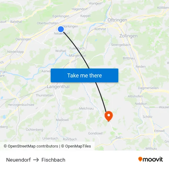 Neuendorf to Fischbach map