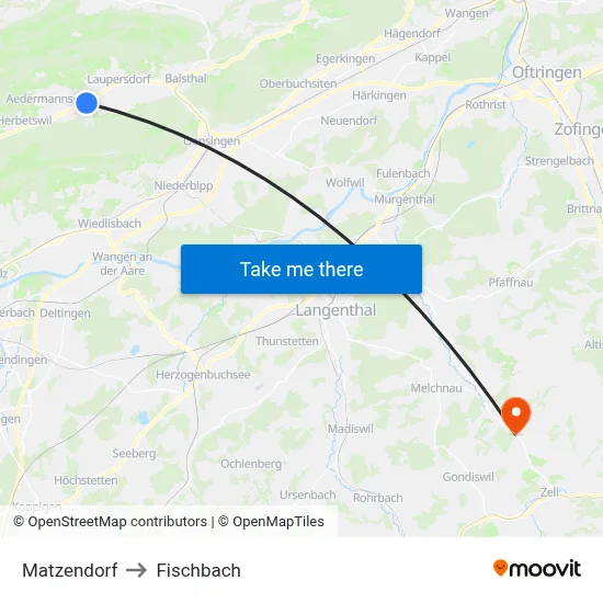 Matzendorf to Fischbach map