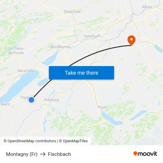 Montagny (Fr) to Fischbach map