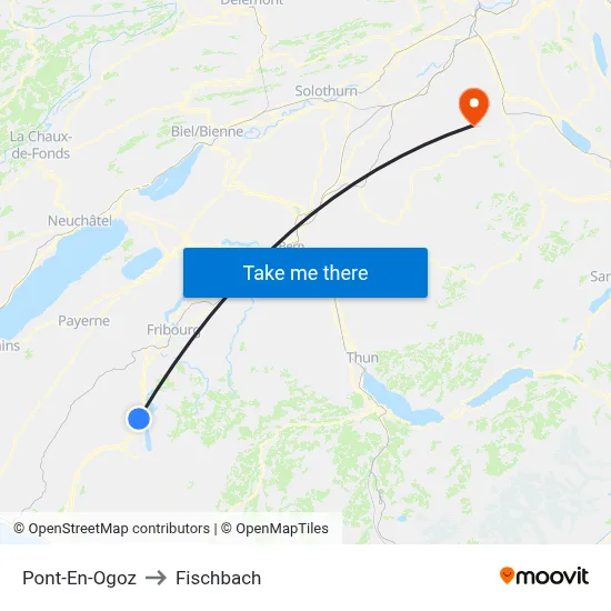 Pont-En-Ogoz to Fischbach map