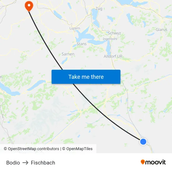 Bodio to Fischbach map