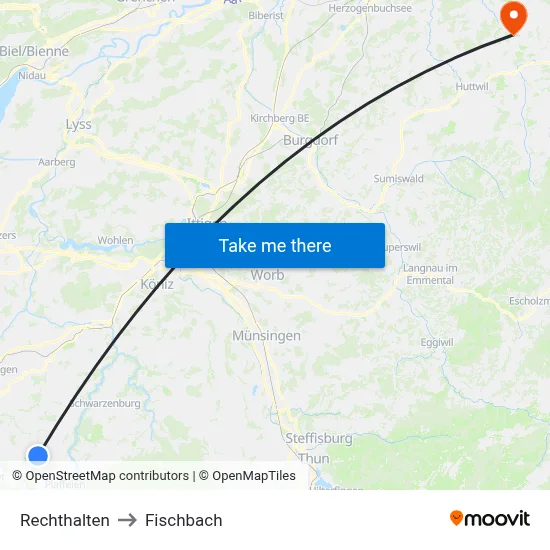 Rechthalten to Fischbach map