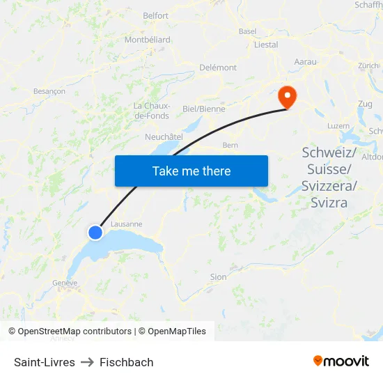 Saint-Livres to Fischbach map