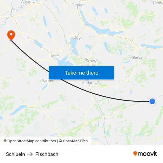 Schluein to Fischbach map