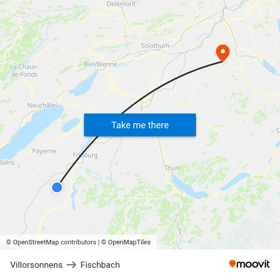 Villorsonnens to Fischbach map