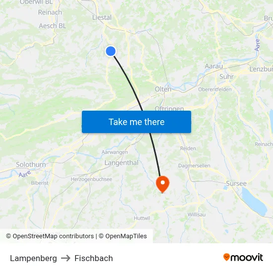 Lampenberg to Fischbach map
