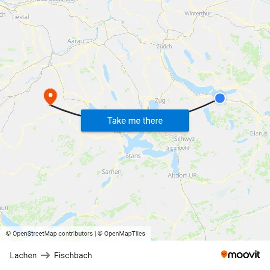 Lachen to Fischbach map