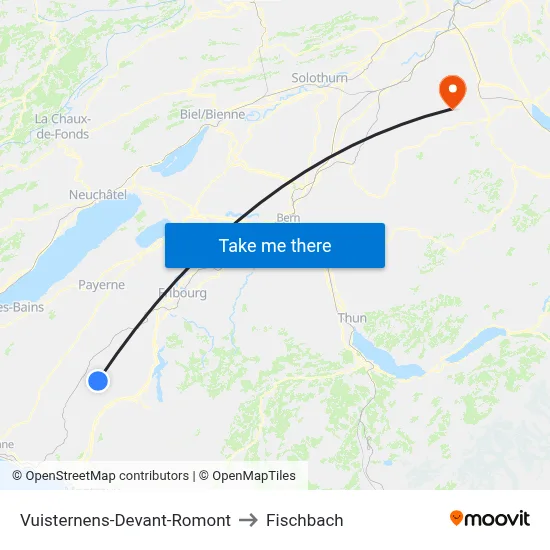 Vuisternens-Devant-Romont to Fischbach map