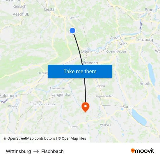 Wittinsburg to Fischbach map