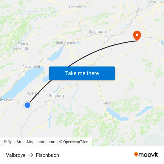 Valbroye to Fischbach map