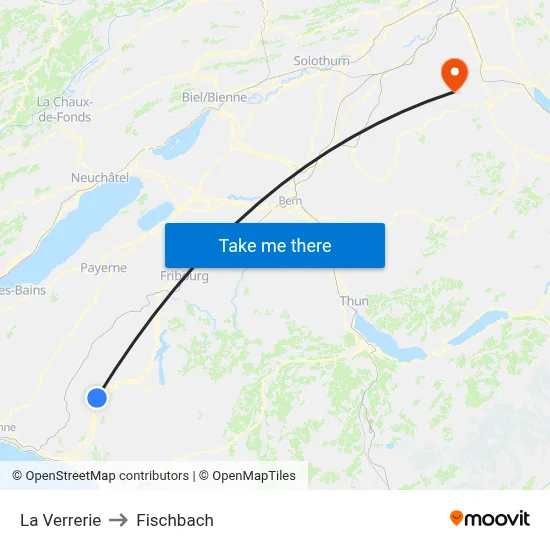 La Verrerie to Fischbach map