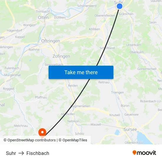 Suhr to Fischbach map