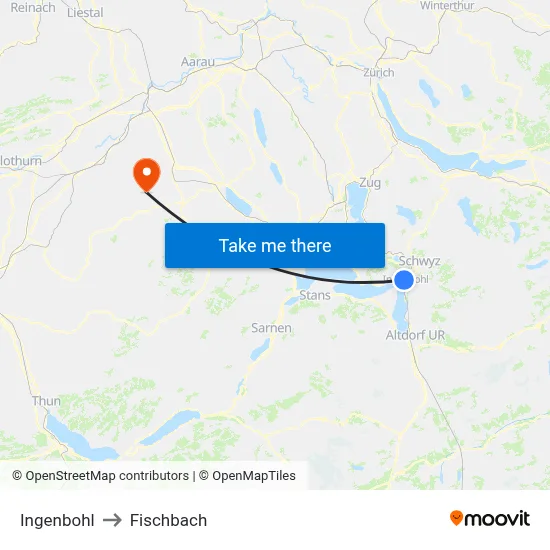 Ingenbohl to Fischbach map