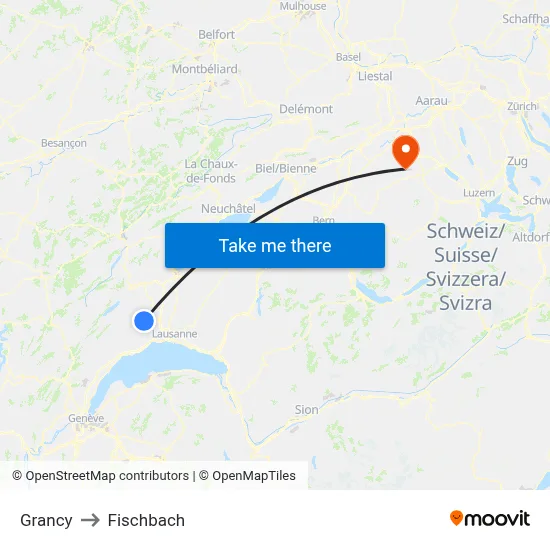 Grancy to Fischbach map