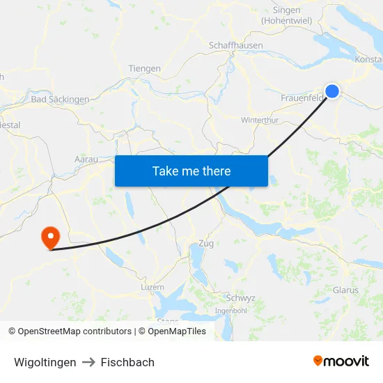Wigoltingen to Fischbach map