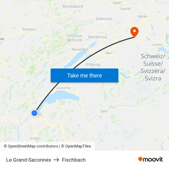 Le Grand-Saconnex to Fischbach map