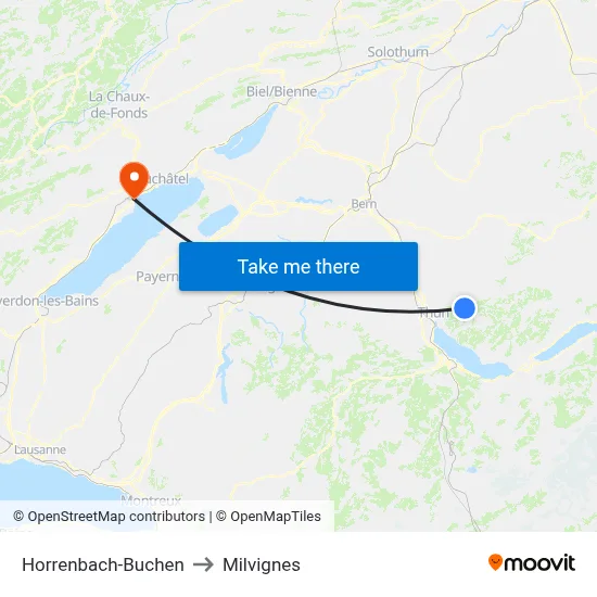Horrenbach-Buchen to Milvignes map