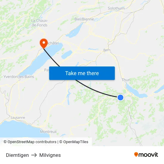 Diemtigen to Milvignes map