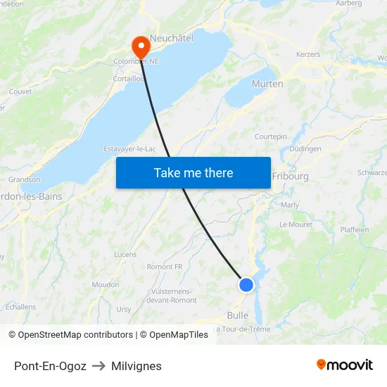 Pont-En-Ogoz to Milvignes map