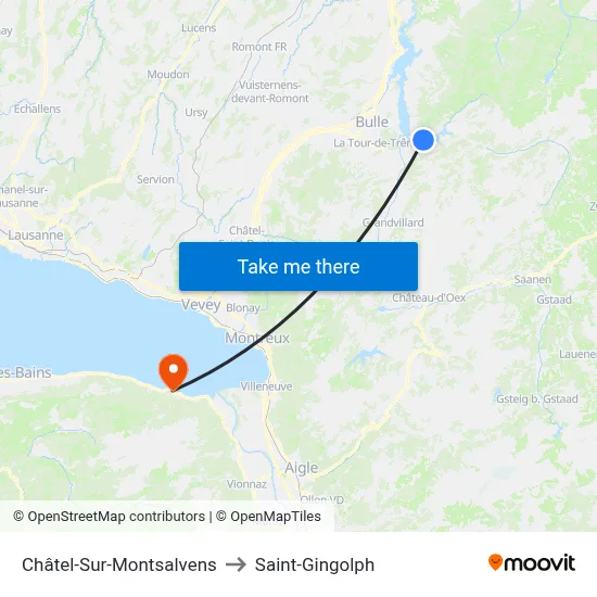 Châtel-Sur-Montsalvens to Saint-Gingolph map