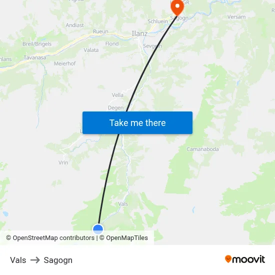 Vals to Sagogn map