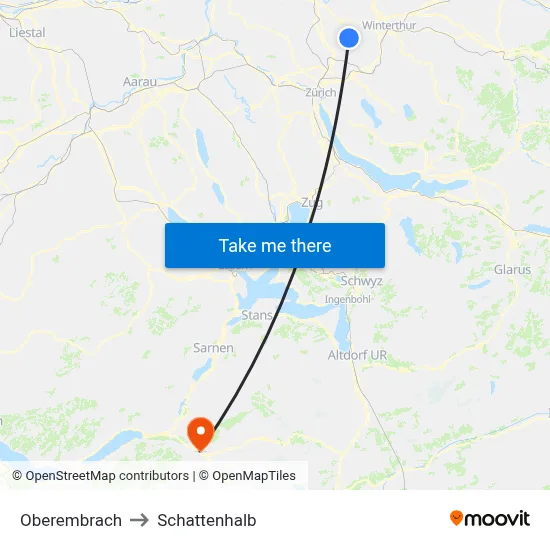 Oberembrach to Schattenhalb map