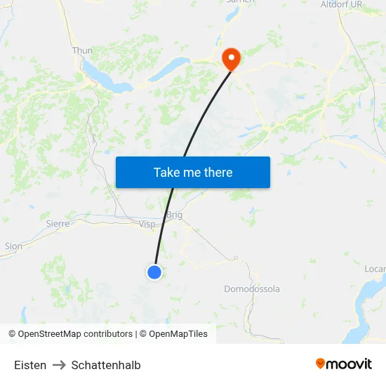 Eisten to Schattenhalb map