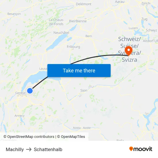 Machilly to Schattenhalb map