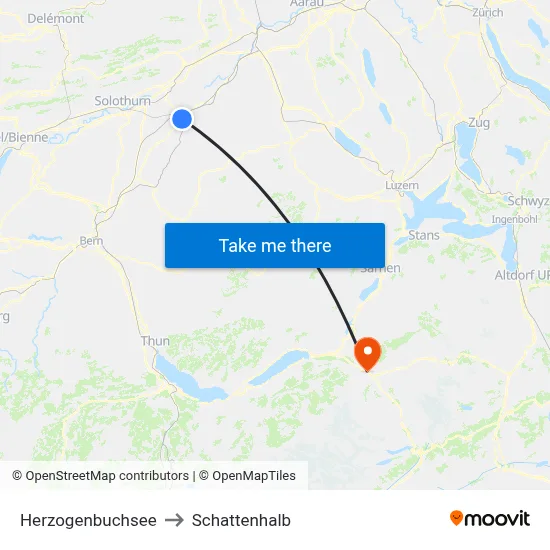 Herzogenbuchsee to Schattenhalb map