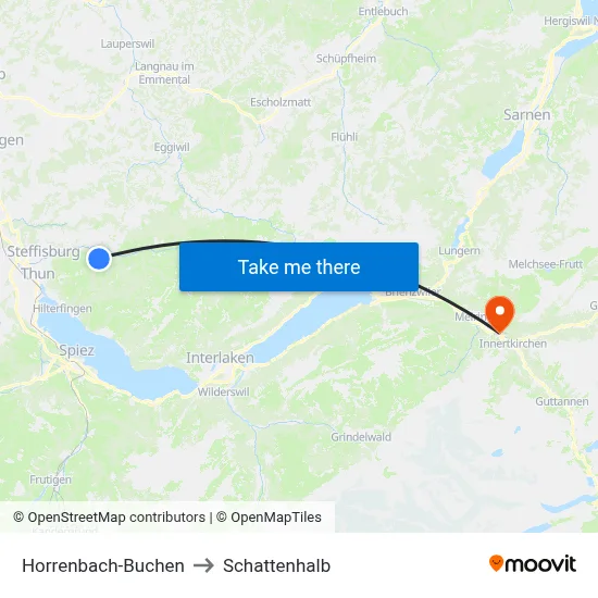 Horrenbach-Buchen to Schattenhalb map