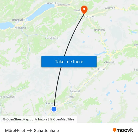Mörel-Filet to Schattenhalb map