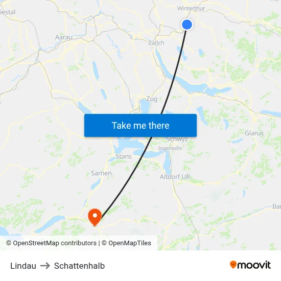 Lindau to Schattenhalb map