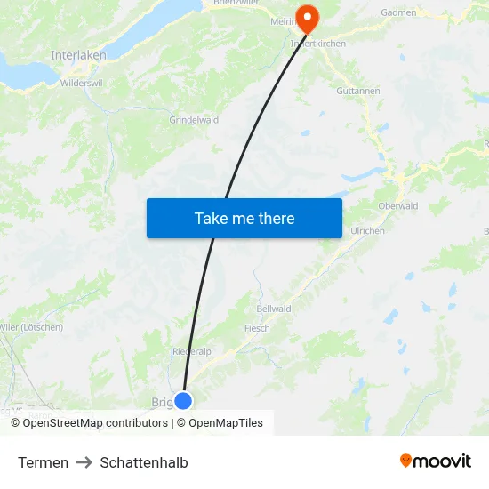 Termen to Schattenhalb map