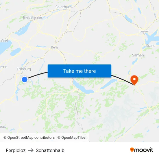 Ferpicloz to Schattenhalb map