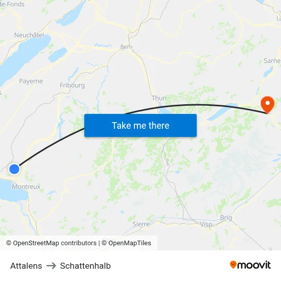 Attalens to Schattenhalb map