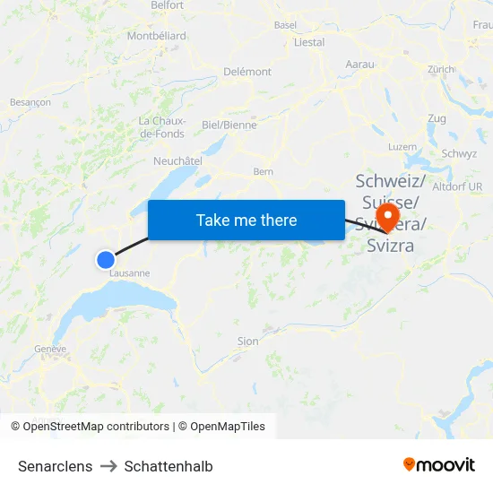 Senarclens to Schattenhalb map