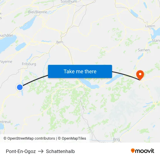 Pont-En-Ogoz to Schattenhalb map