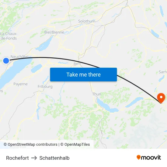 Rochefort to Schattenhalb map