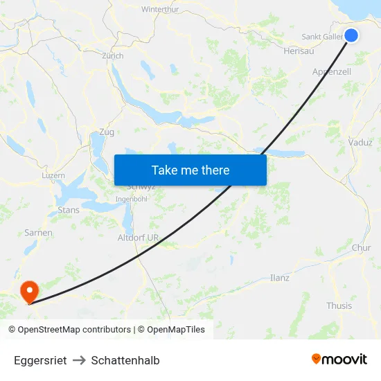 Eggersriet to Schattenhalb map